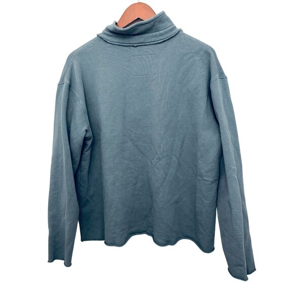 Frank & Eileen Lightweight Collared Pullover Sweatshirt L Sage 100% Cotton USA - Picture 5 of 5